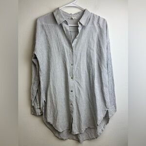 EILEEN FISHER Linen Button Down Shirt